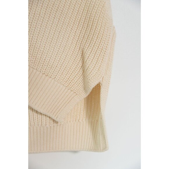 Anthropologie Pilcro Knit Sleeveless Hooded V Neck Sweater Cream Size Medium - Picture 5 of 6